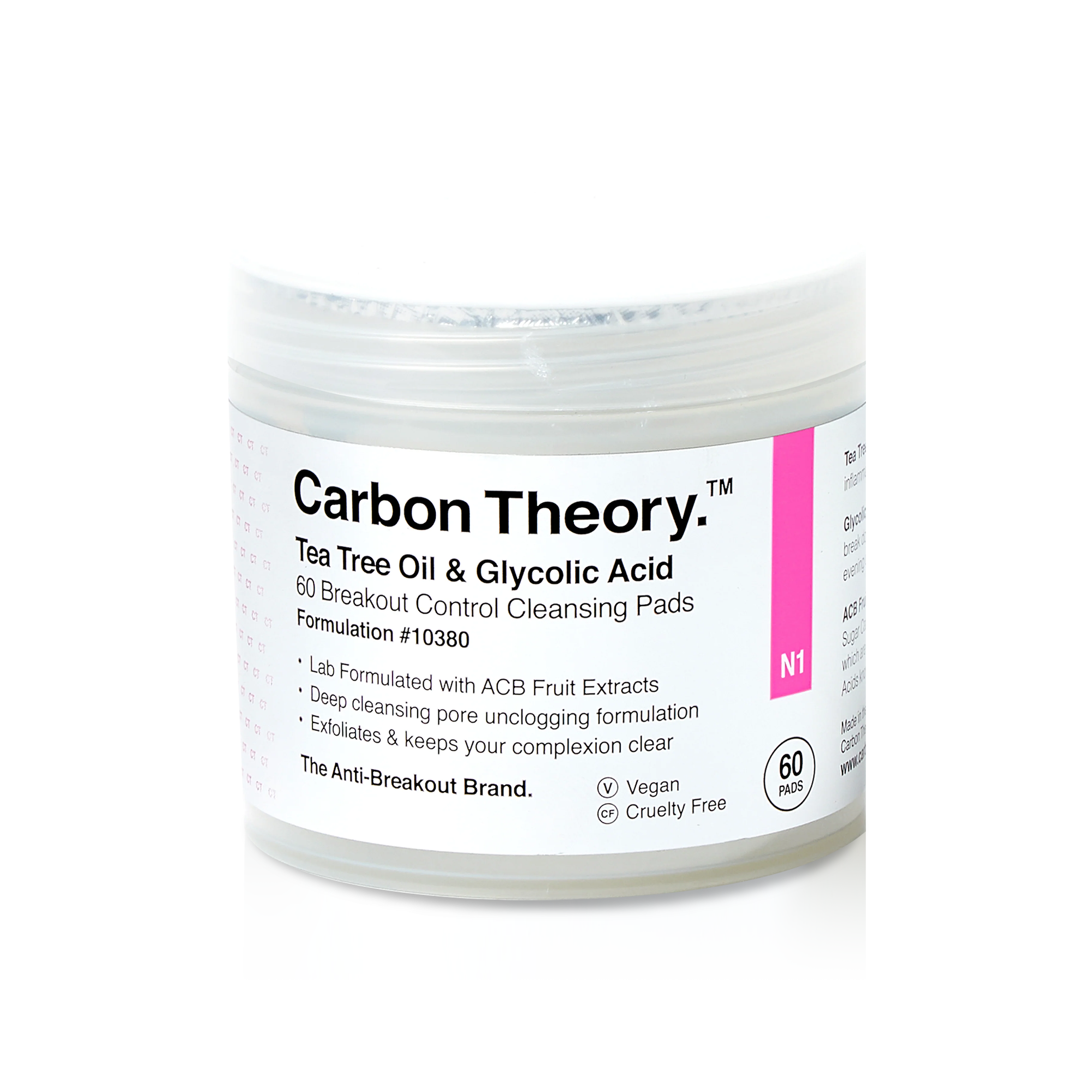 Tea Tree Oil & Glycolic Acid Breakout Control Cleansing - 60 Pads