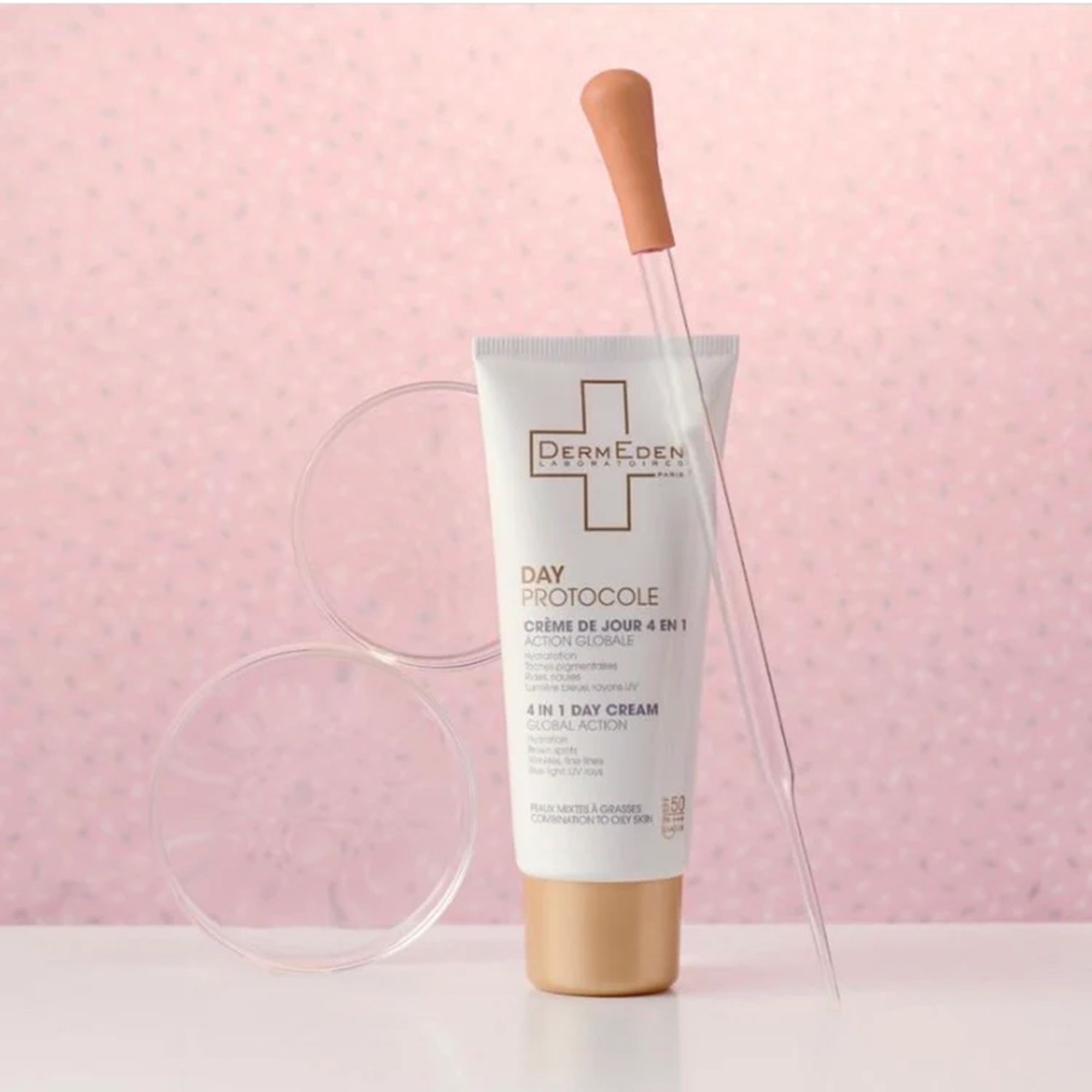 كريم النهار داي بروتوكول جلوبال أكشن 4 في 1 مع SPF 50 للبشرة الدهنية