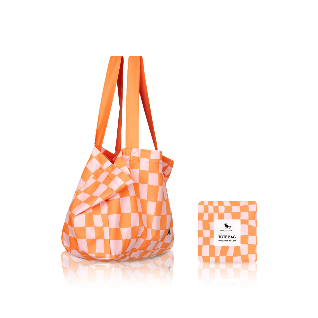 Groovy Check Foldaway Tote Bag