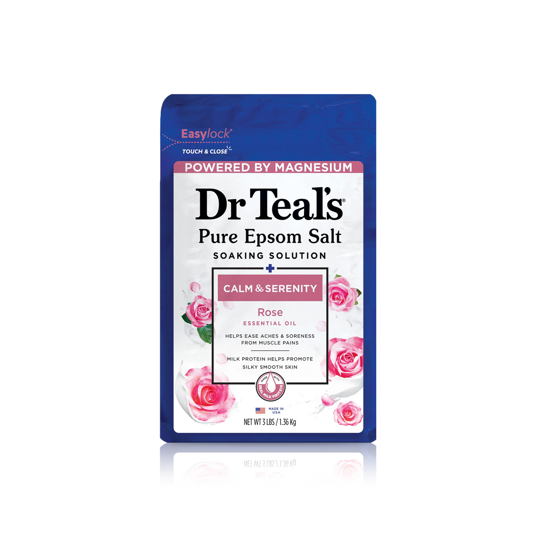 Epsom Salt Magnesium Soak, Calm & Serenity with Rose Essential Oil & Milk Protein