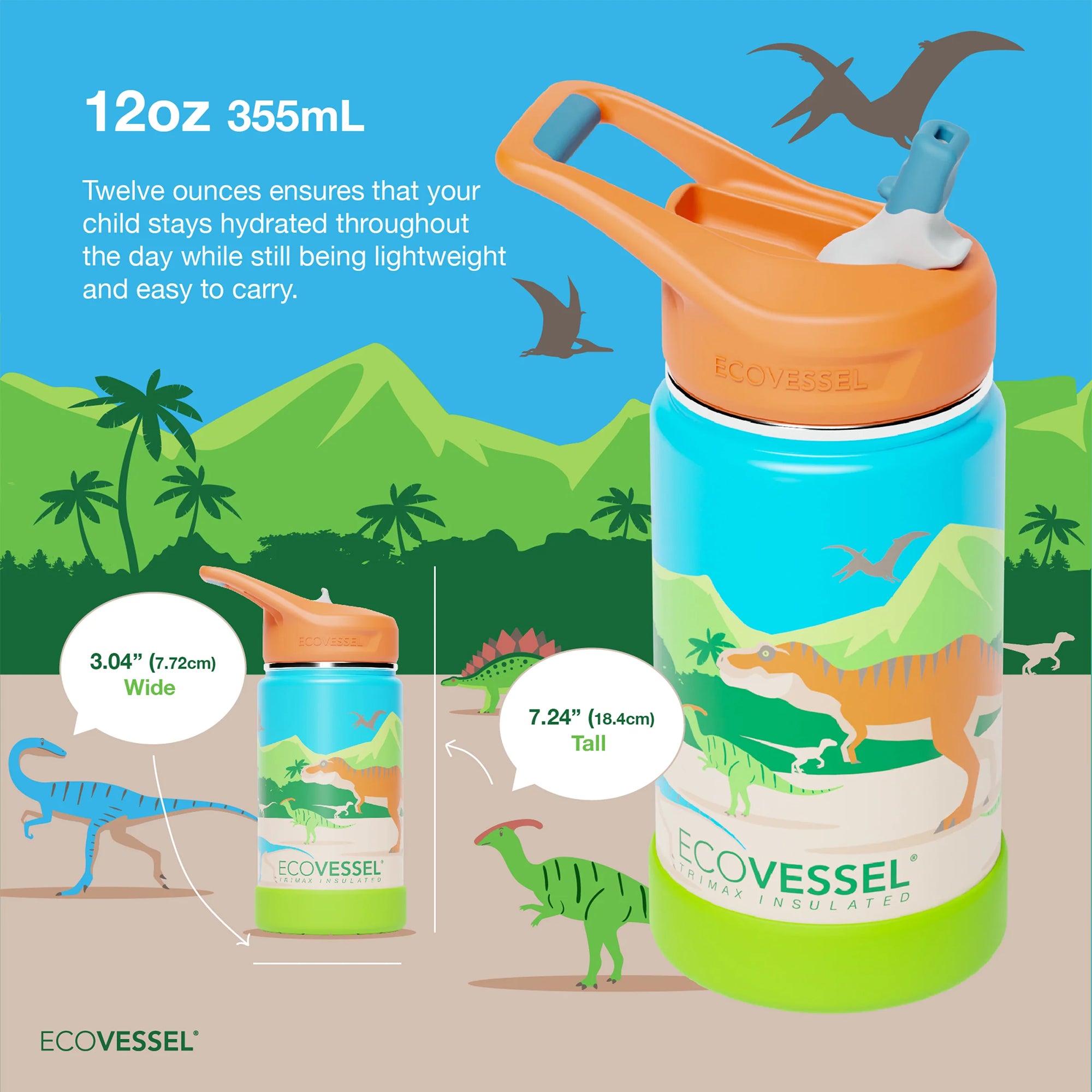 Kids TriMax® Insulated Bottle - Dinosaur