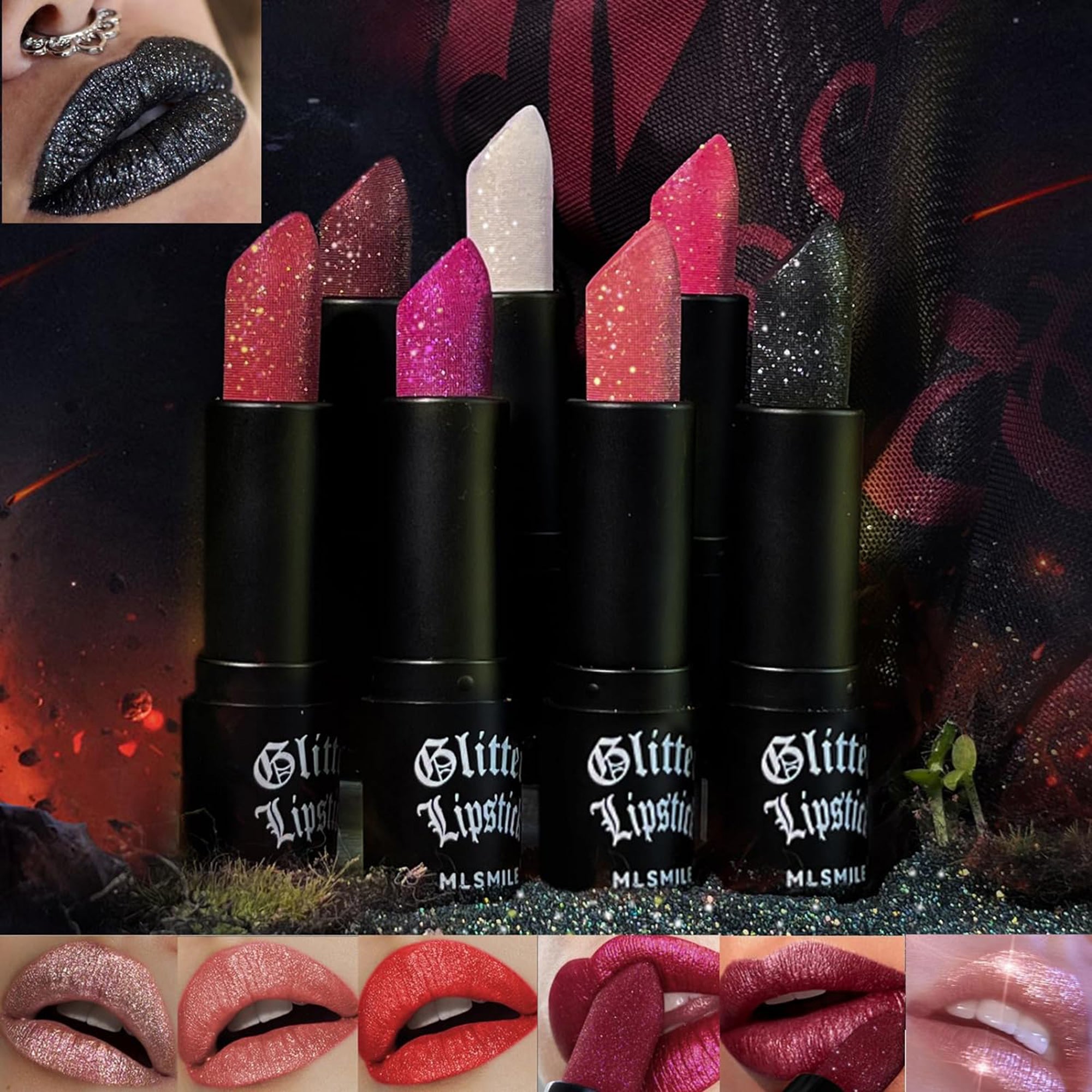 Matte To Glitter Shine Lipstick Set