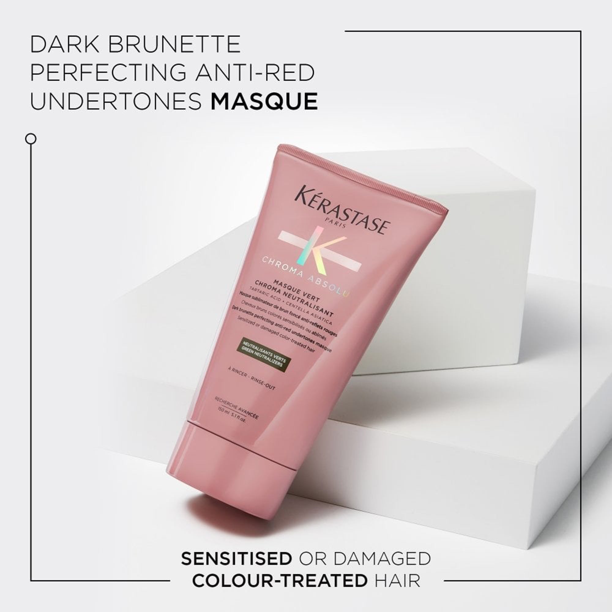Chroma Absolu Masque Vert Chroma Neutralisant Dark Brunette Perfecting Anti-Red Undertones Masque