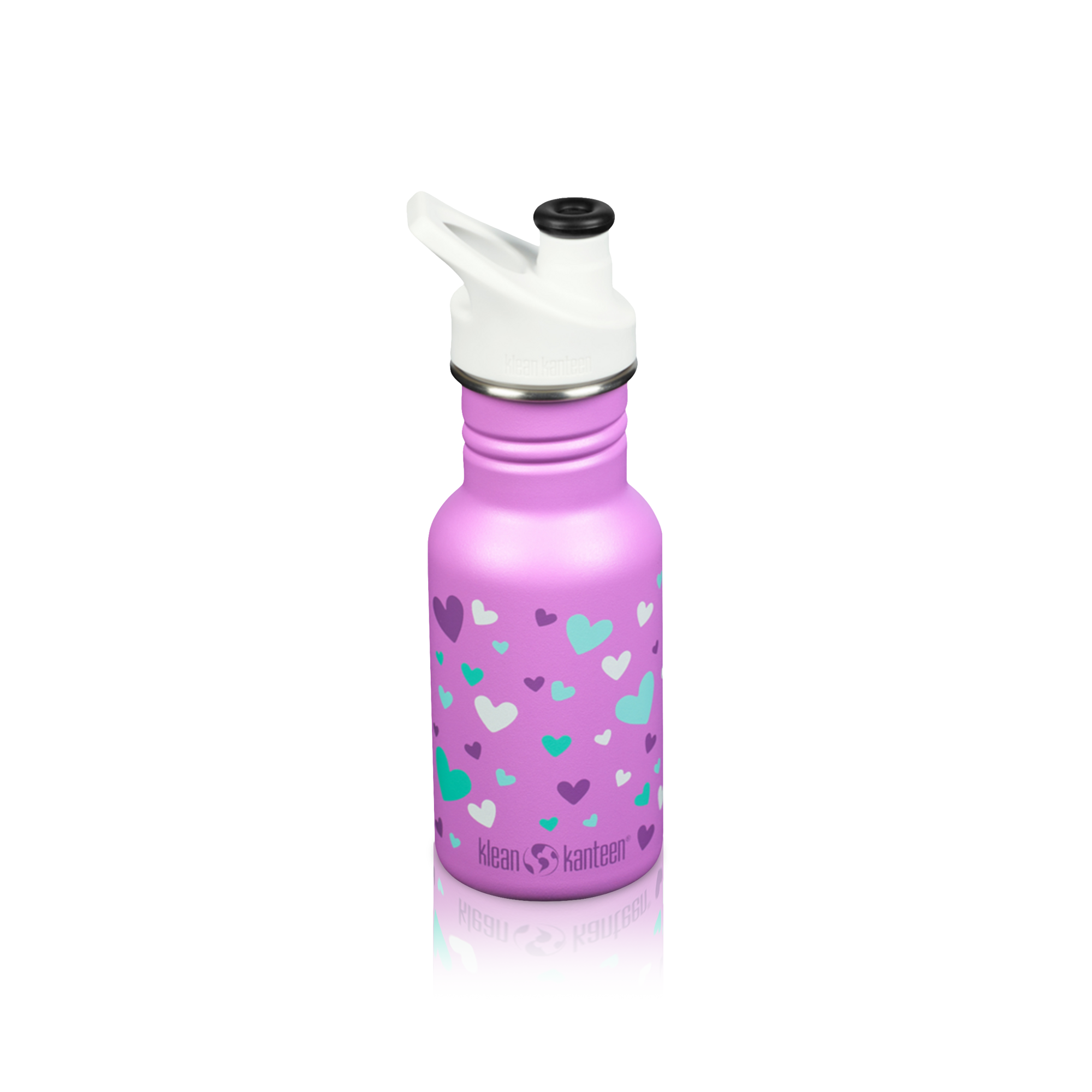 Kid Classic Narrow Neck Flask (w/ Sport Cap) - Orchid Hearts