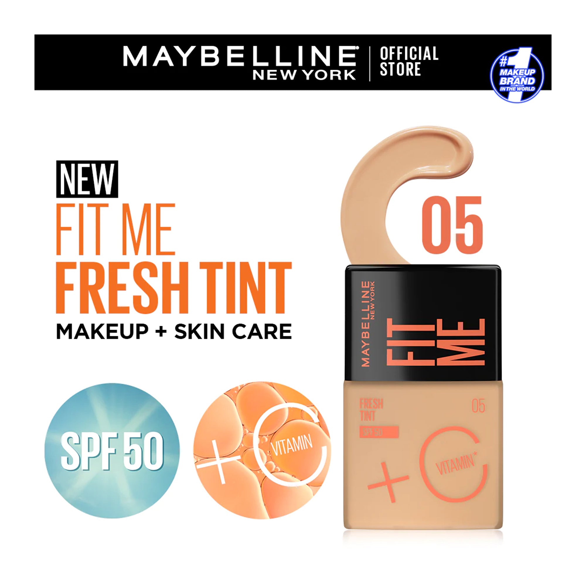 كريم أساس فيت مي!® فريش تنت مع SPF50 + فيتامين سي