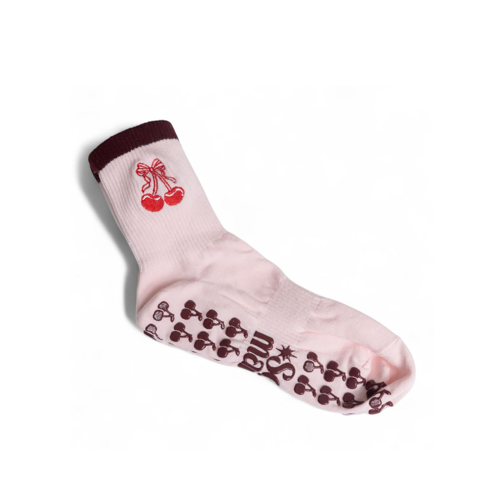Red Cherry Grip Pilates Sock