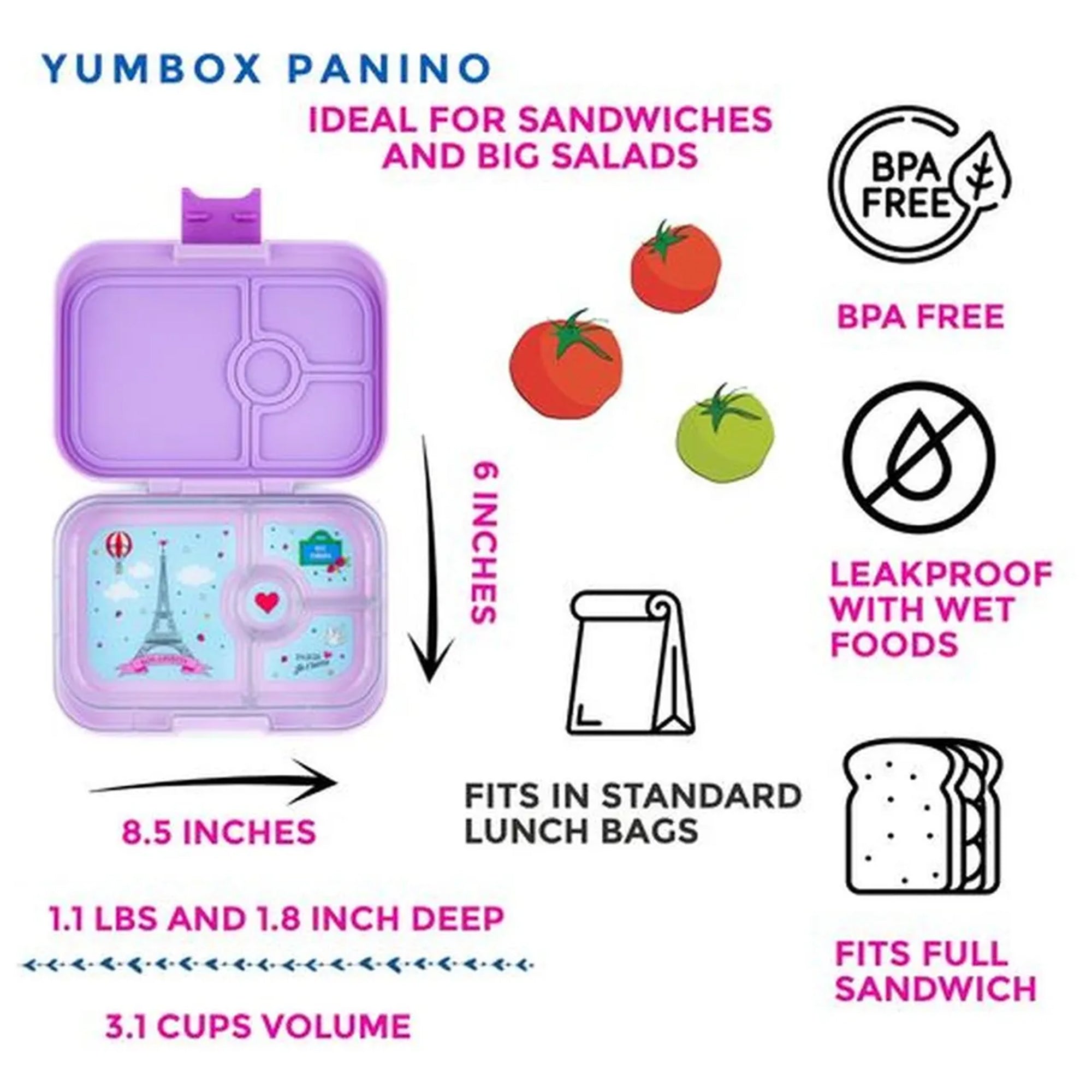 Lulu Purple - Paris Lunchbox