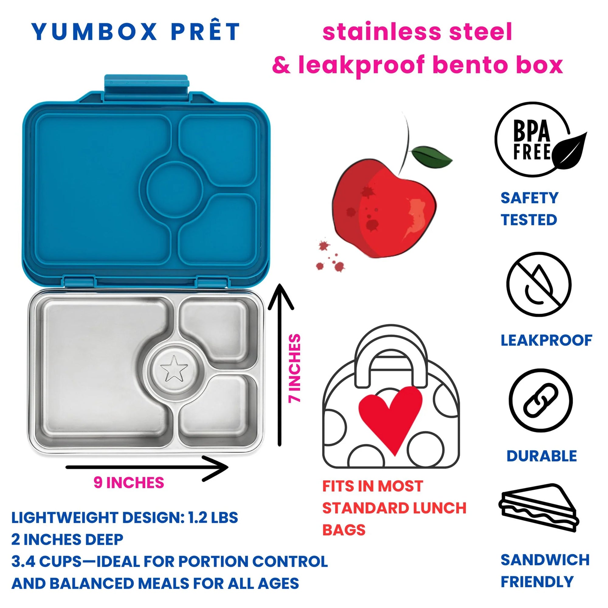 Stainless Steel Lunchbox - Normandy Blue