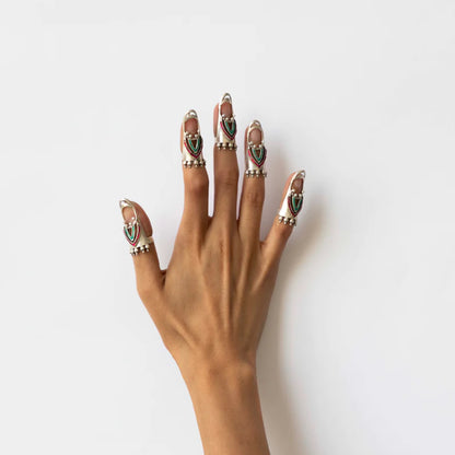 Cleo (Glazed In Silver) Nail Ring