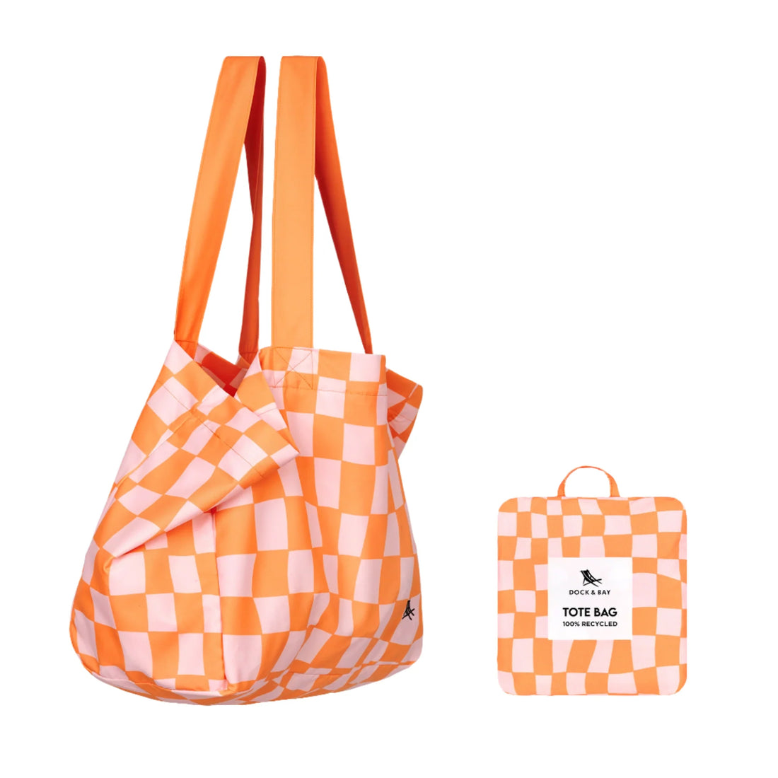 Groovy Check Foldaway Tote Bag