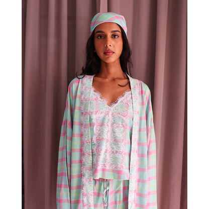 Lace &amp; Check Duo Robe