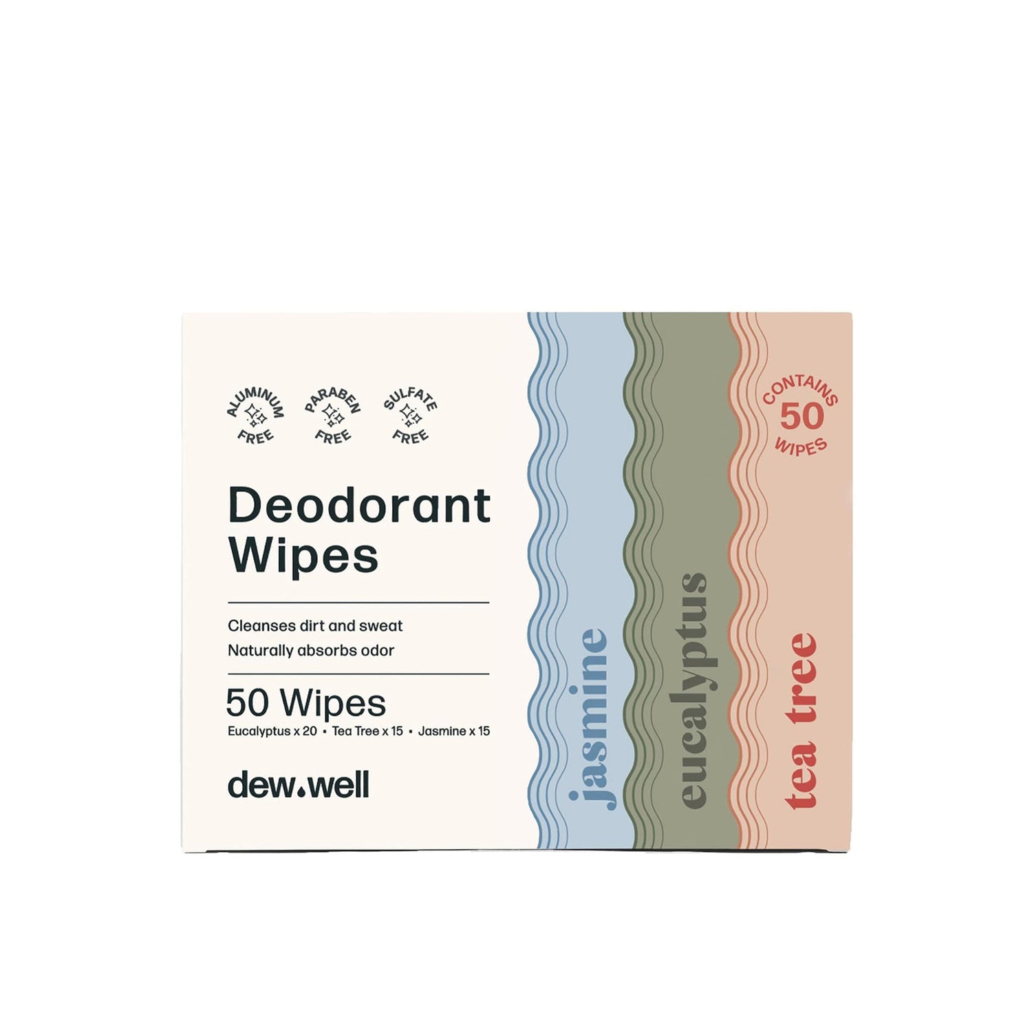 Deodorant Wipes (Tea Tree/Eucalyptus/Jasmine Scent)