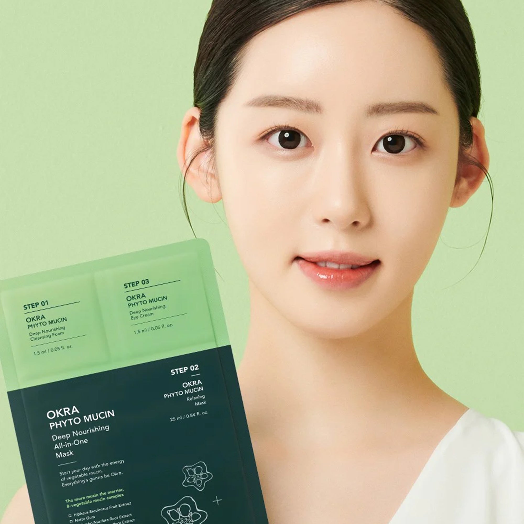 Okra Phyto Mucin Deep Nourishing All-In-One 3 Step Mask