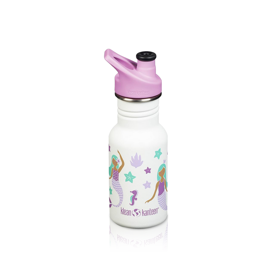 Kids Classic Narrow Neck Flask (w/ Sport Cap) - Mermaids