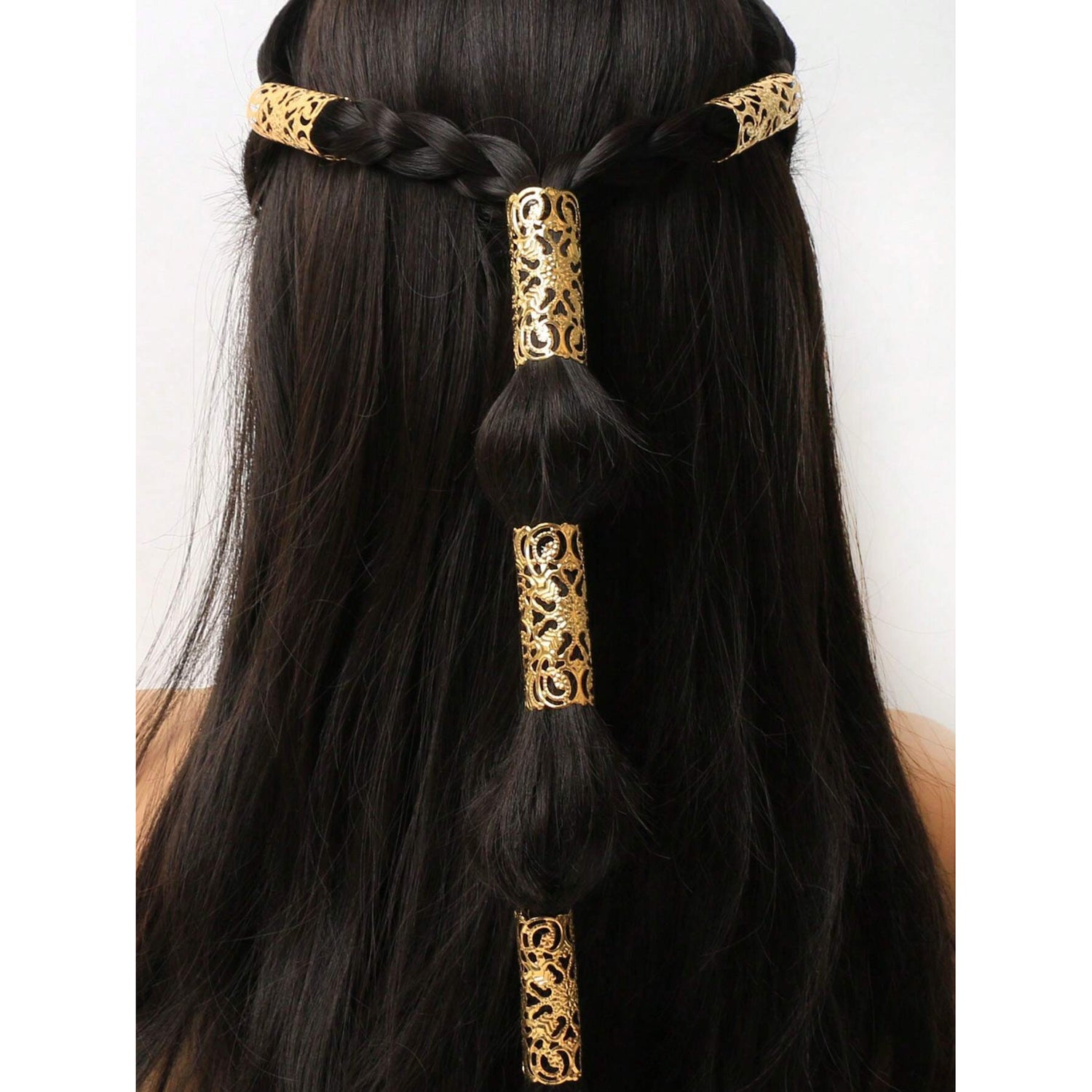 Gold Big Dreadlock Hair Clips (5pcs)