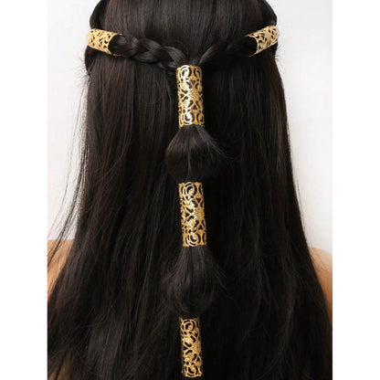 Gold Big Dreadlock Hair Clips (5pcs)