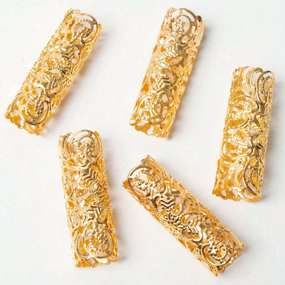 Gold Big Dreadlock Hair Clips (5pcs)