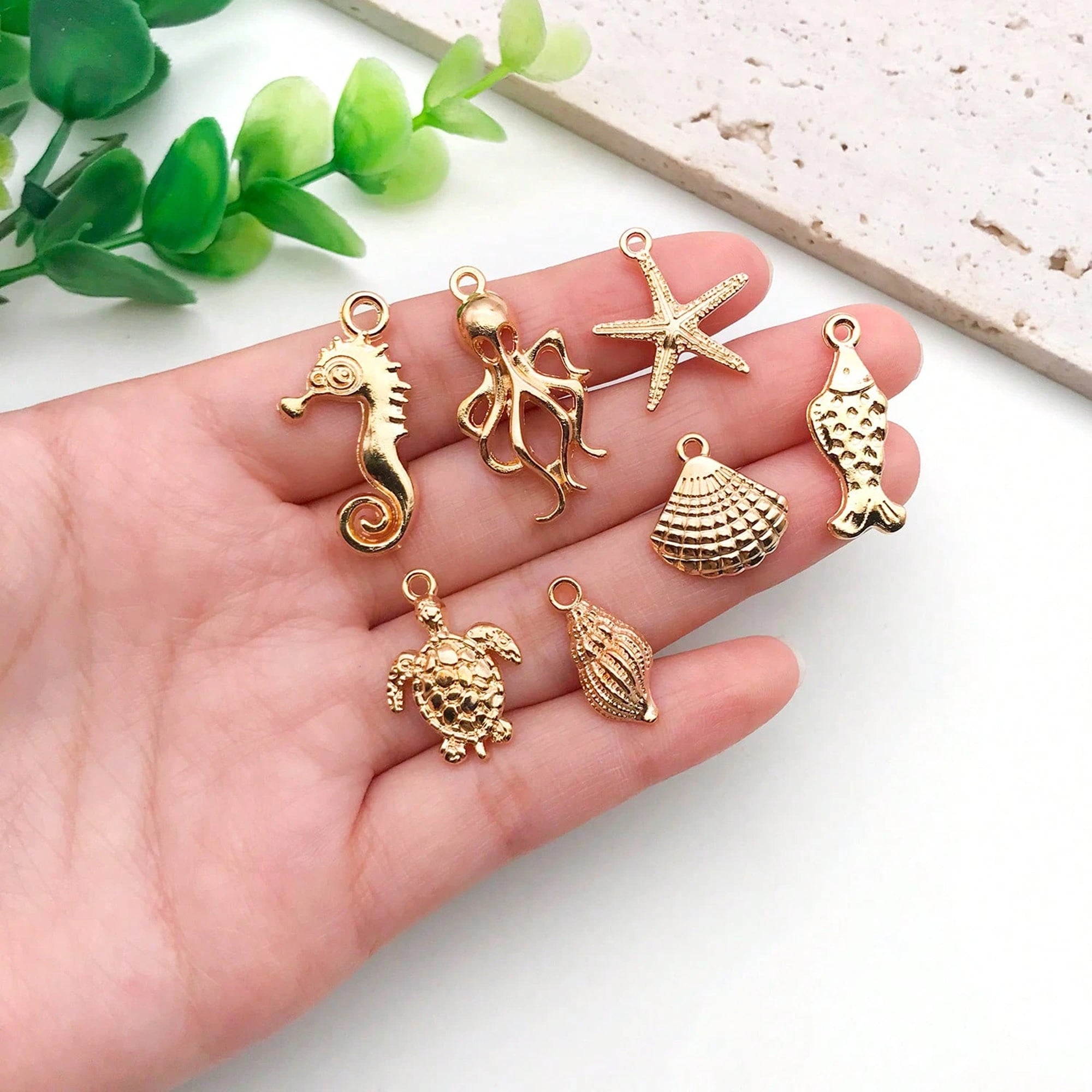 Gold Ocean Charms