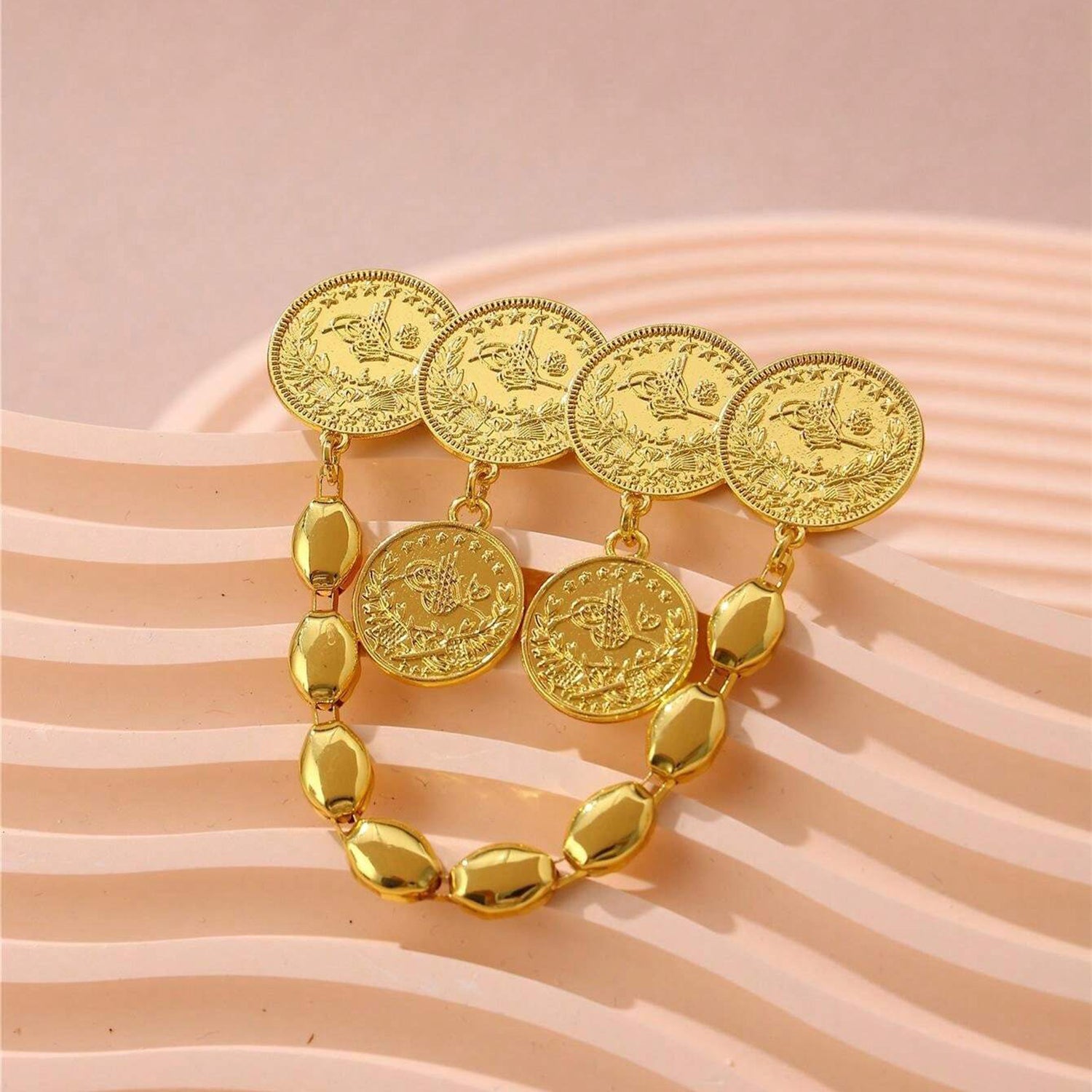 Golden Coins Ottoman Totem Brooch