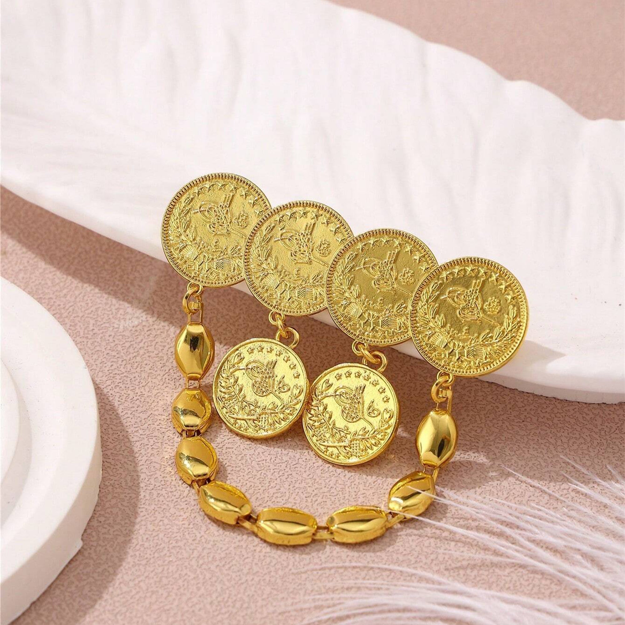 Golden Coins Ottoman Totem Brooch