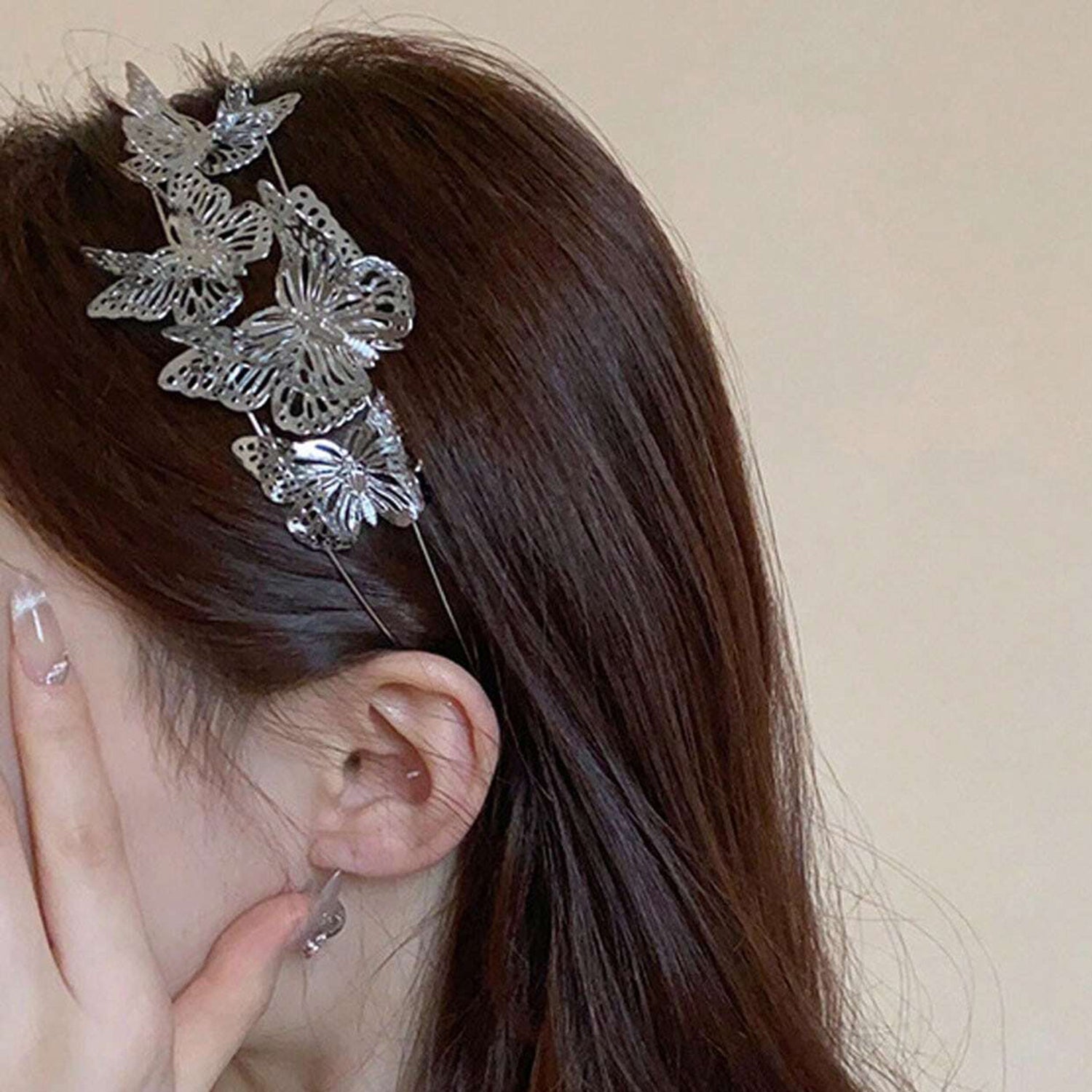 Metallic Elegant Butterfly French Vintage Tiara