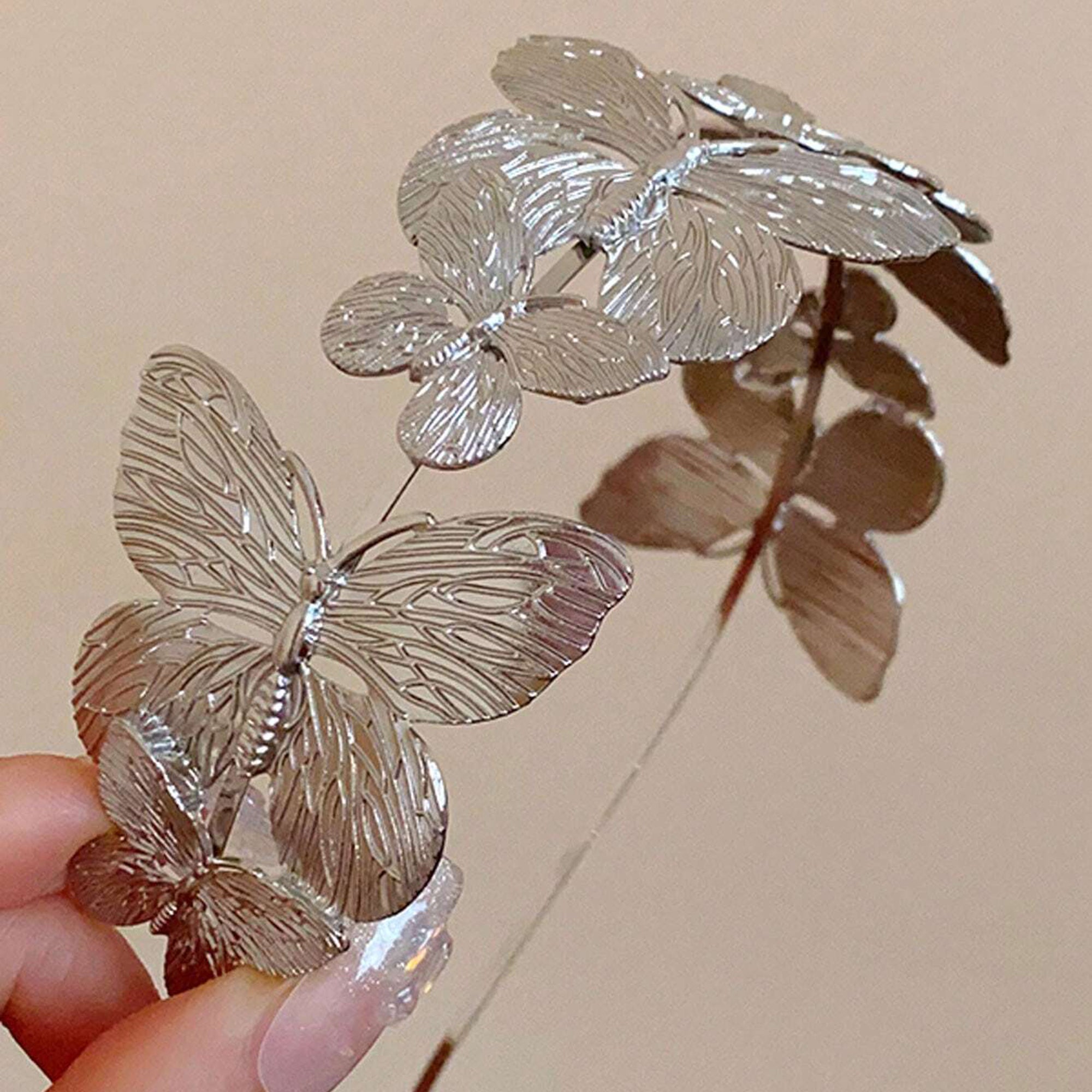 Metallic Elegant Butterfly French Vintage Tiara