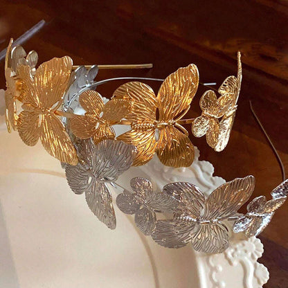 Metallic Elegant Butterfly French Vintage Tiara