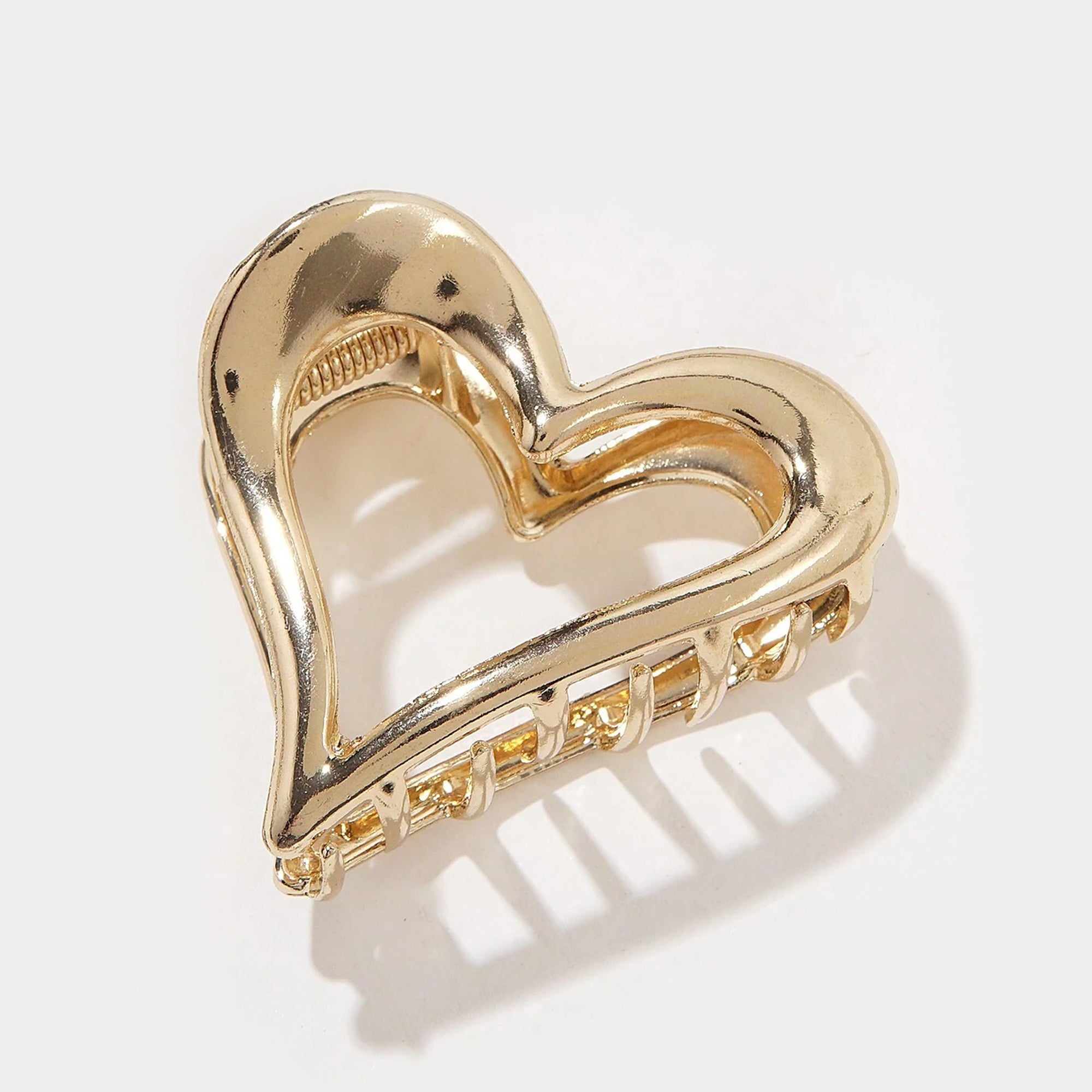 Metallic Heart-Shaped Hair Clip