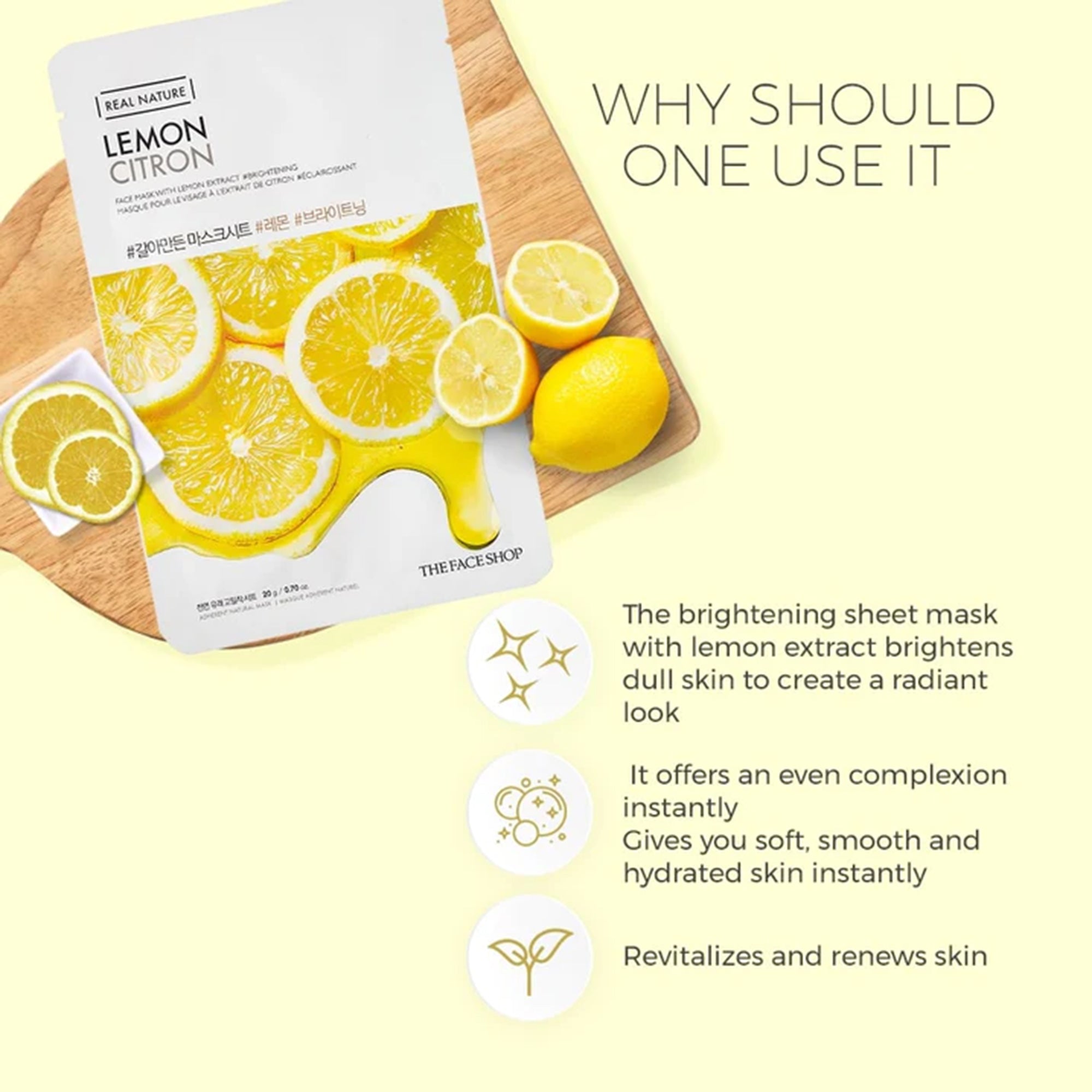 Real Nature Lemon Face Mask Sheet