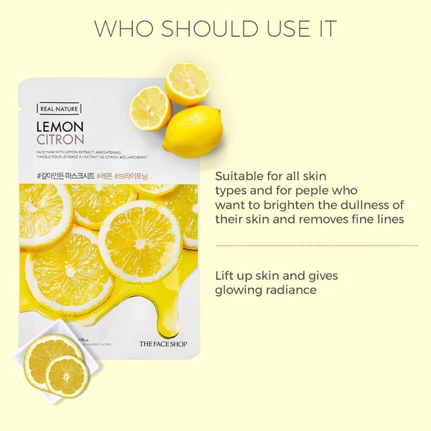 Real Nature Lemon Face Mask Sheet