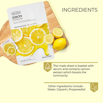 Real Nature Lemon Face Mask Sheet