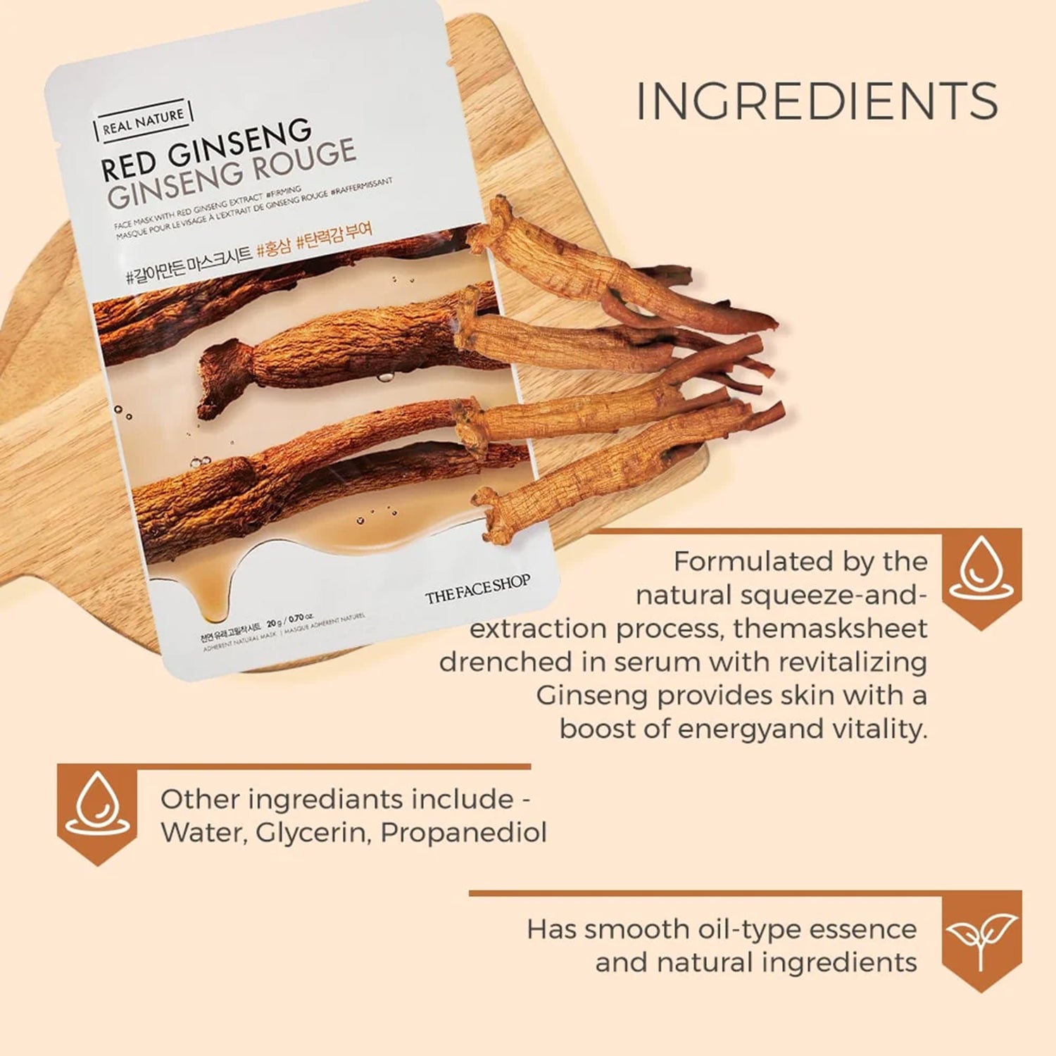 Real Nature Red Ginseng Face Mask